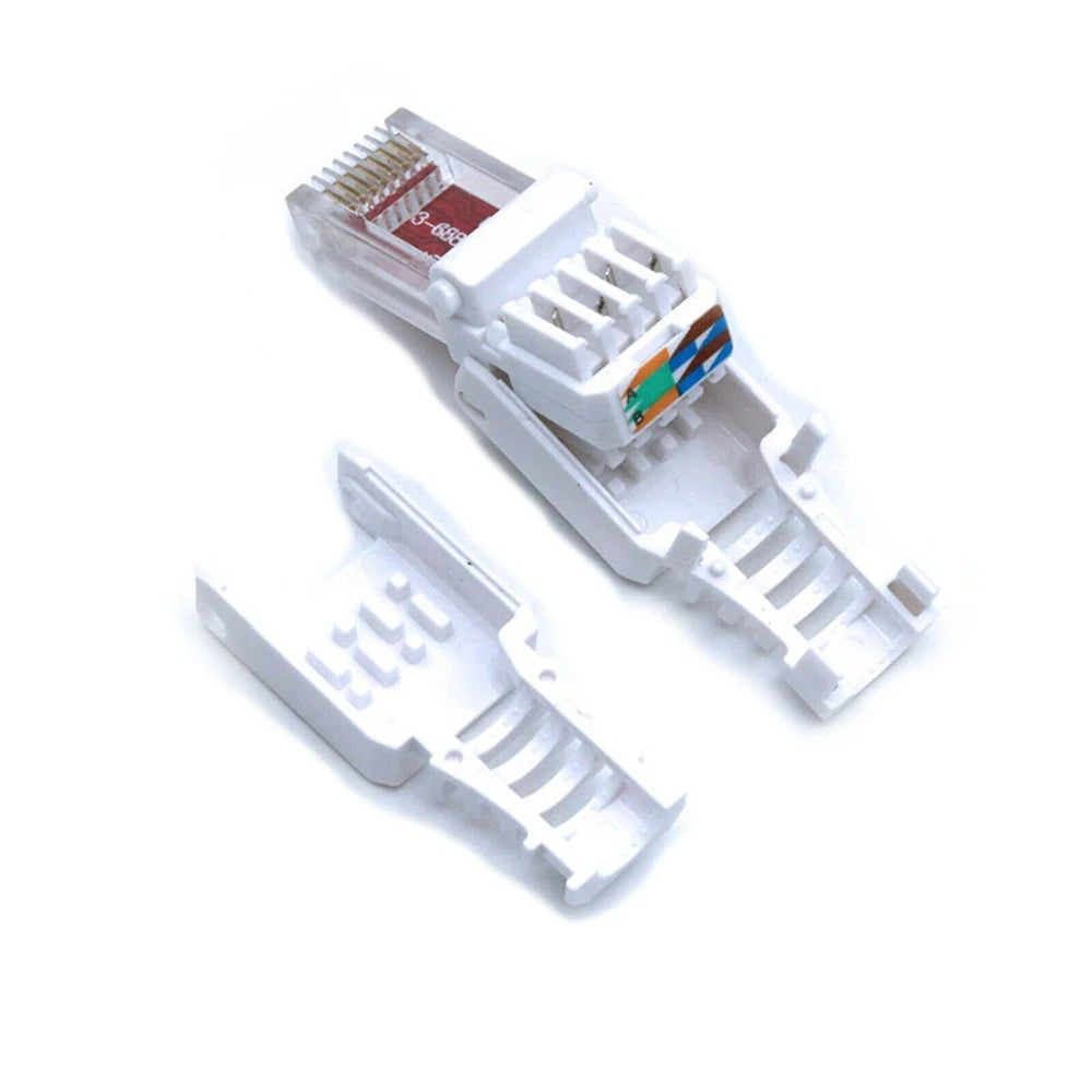 8P8C Ethernet Cable Connectors Tool-less CCTV Plug RJ45 Connector Crystal Head CAT6 Peaceful Pleasures Health and Wellness
