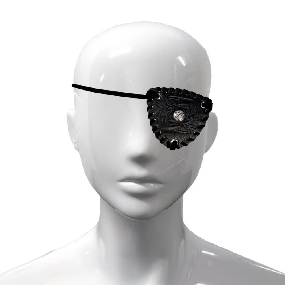 Vintage Pirate Leather Eye Patch Waist Accessory Retro Rivet Eyepatch