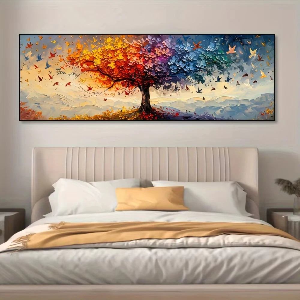Tree of Life Canvas Wall Art – Multicolor Butterfly Print