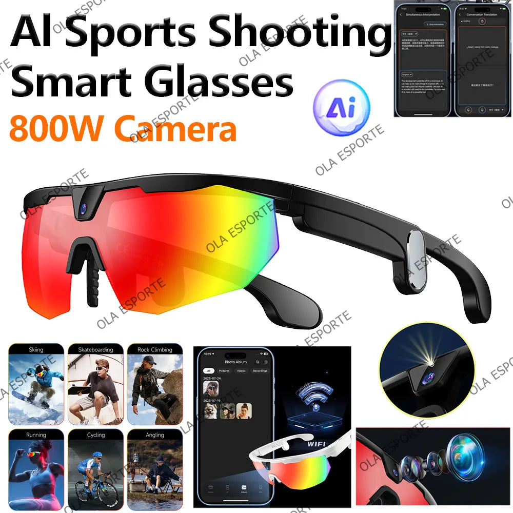 4K AI Smart Cycling Glasses | Camera, BT & AI Translation