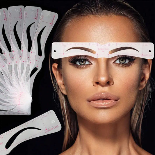 12 Reusable Eyebrow Stencils & Razor – DIY Brow Shaping Kit Eyebrow Stencil Kit Peaceful Pleasures Health and Wellness WHITE