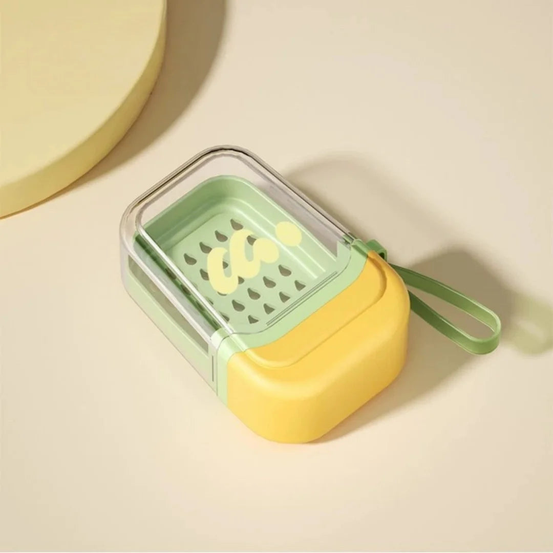Leakproof Travel Soap Case with Lid | Camping & Gym Travel Soap Case Peaceful Pleasures Health and Wellness Yellow Green
