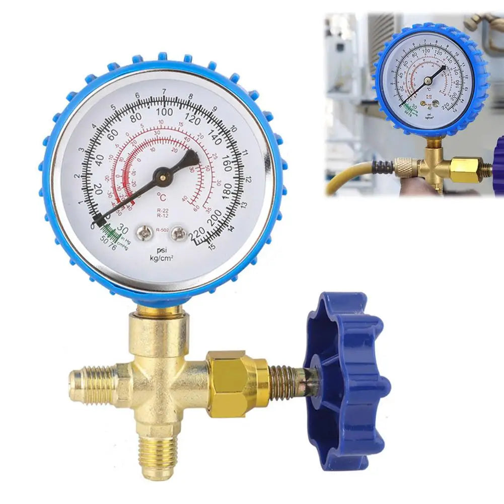 Air conditioner refrigerant pressure gauge service kit for for R22 and R134a with adapter hose with adapter Peaceful Pleasures Health and Wellness Dial Size60mm