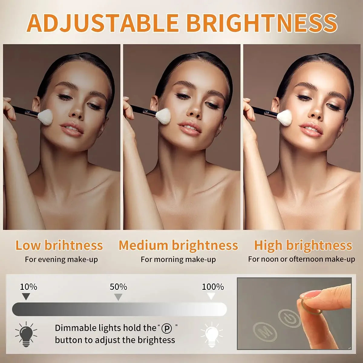 Hollywood LED Makeup Mirror 24x20" | 14 Dimmable Bulbs + 10X Mag