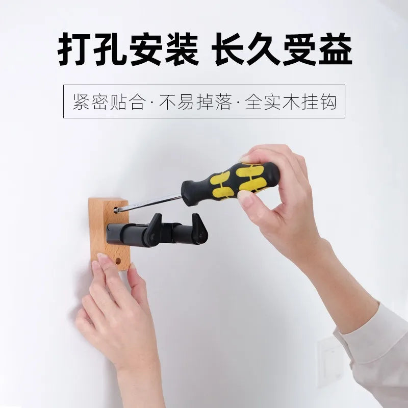 Wooden Base Hook Guitar Ukulele Wall Simple Stand