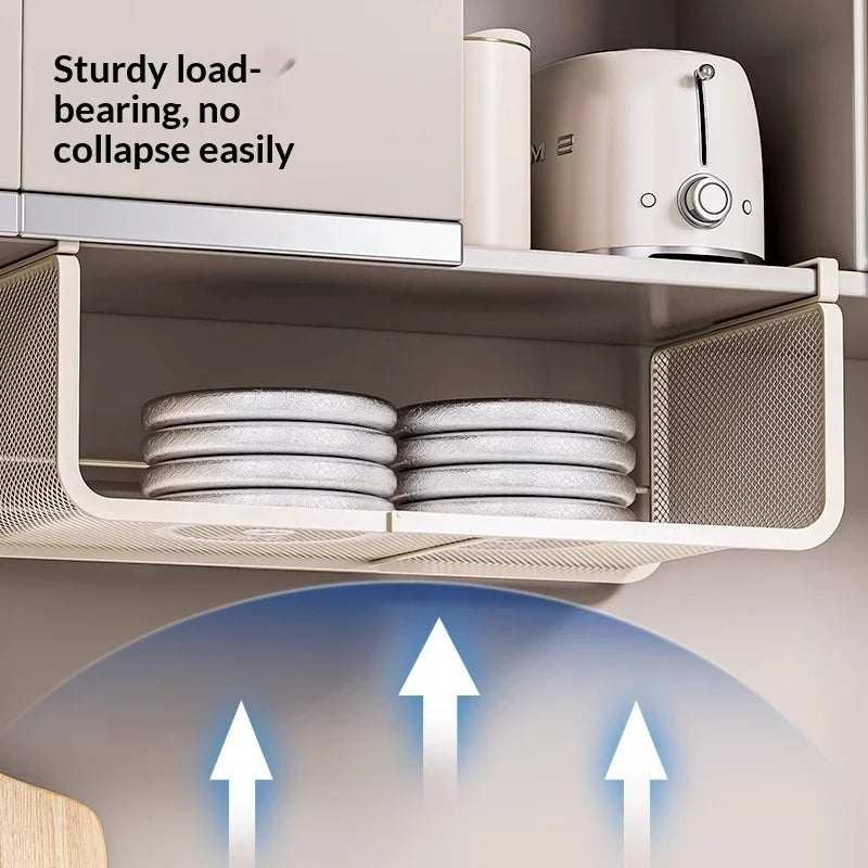Telescopic Adjustable Multi Tier Kitchen Hanging Organizer for Cabinet Under Shelf Spice Condiment Storage Rack Ideal Kitchen Peaceful Pleasures Health and Wellness