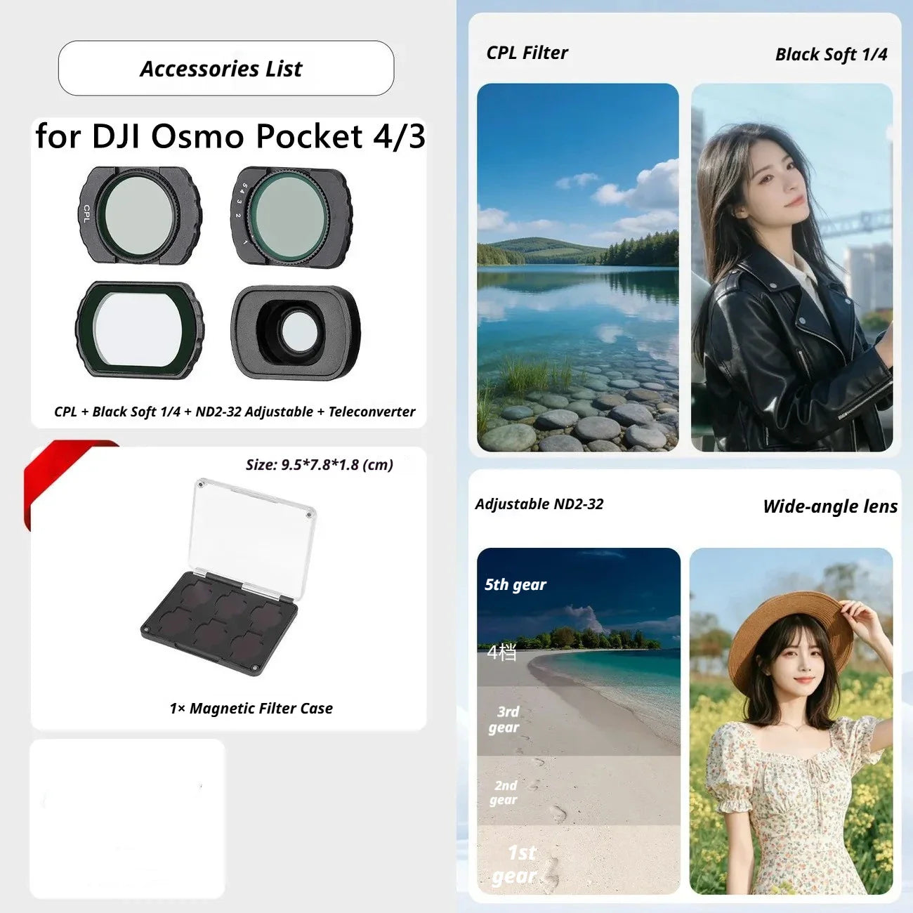 DJI Osmo Pocket 3/4 Accessories Kit – Case, Tripod & Mount