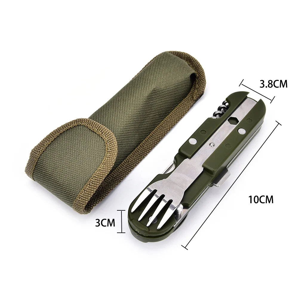 Portable Stainless Steel Camping Utensil Set – Fork Spoon Knife