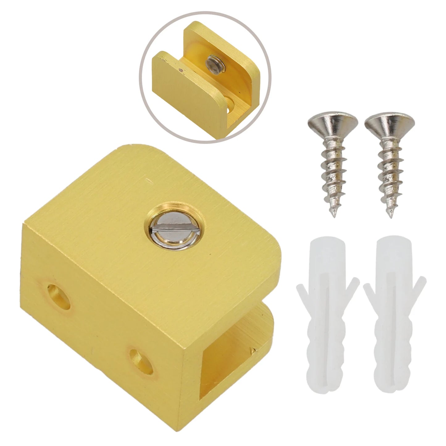 1 X Copper Gold Adjustable Glass Clip Holder Thick Support Bracket