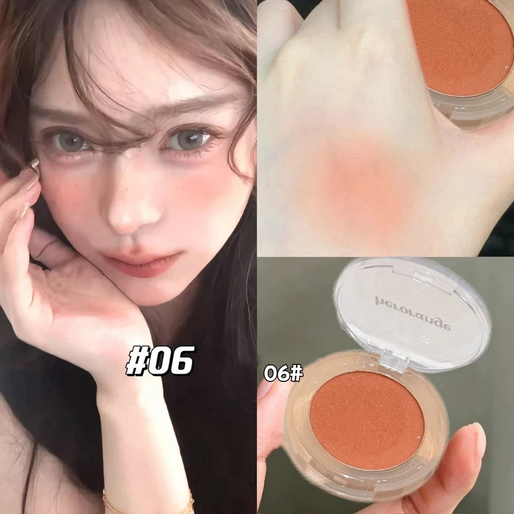 Peach Pink Blush Powder Palette – Matte & Shimmer Contour