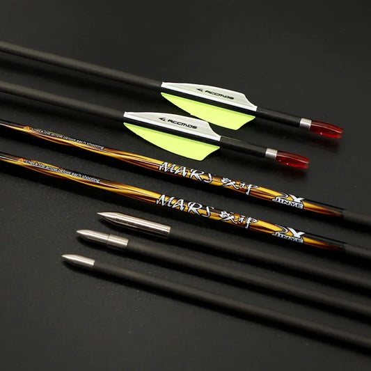 6 ID4 Pure Carbon Arrow 0 001Spine 400 500 600 700 800 900 Archery Peaceful Pleasures Health and Wellness 6pcs-spine900