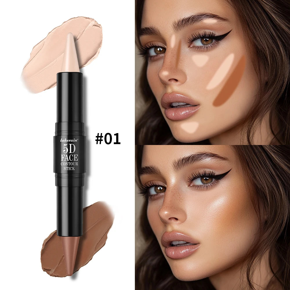 Dual Ended Contour Stick Foundation Concealer Long Lasting Dark Circle Correcting Contour Concealer Makeup Highlighter Cosmetics Peaceful Pleasures Health and Wellness 1Nude and Warm Amber
