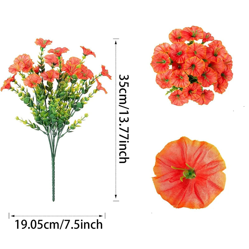 35CM Artificial Silk Morning Glory Eucalyptus UV Flower Decor