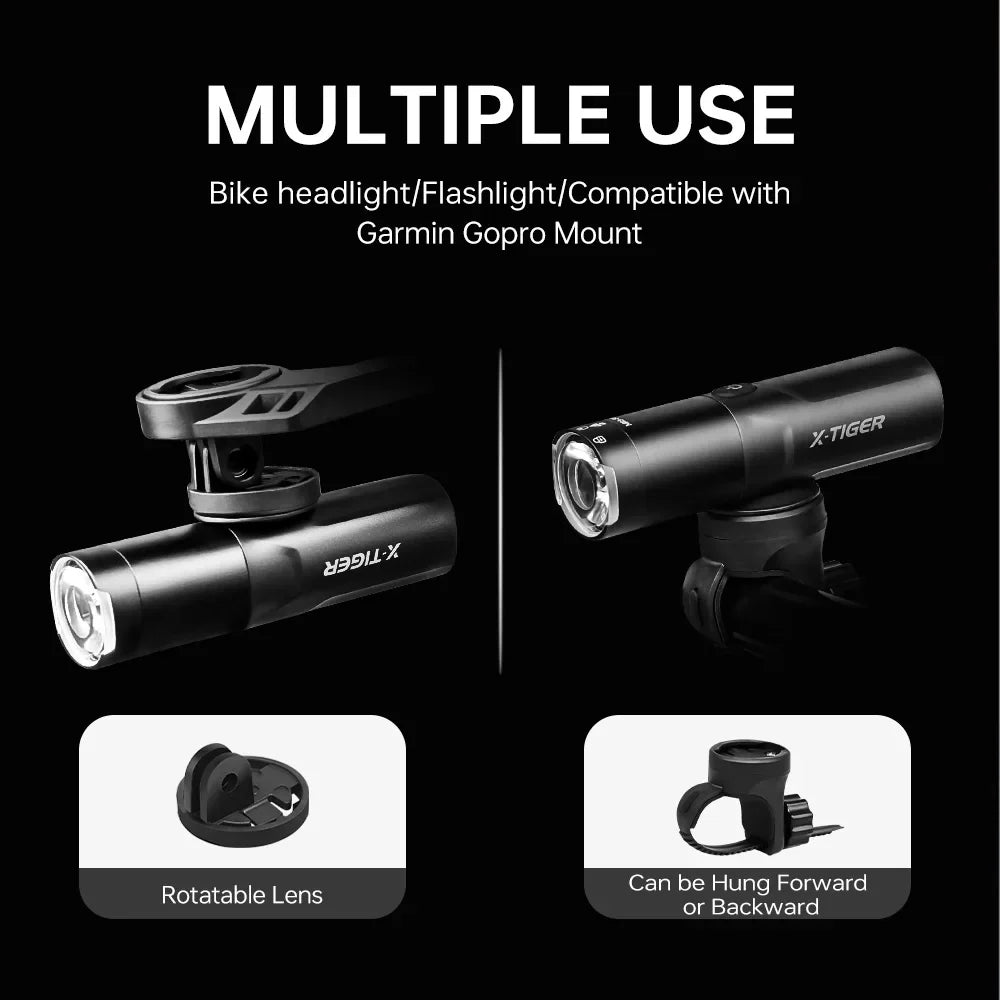 X-TIGER 800LM Rechargeable Bike Front Light – IP66 Waterproof