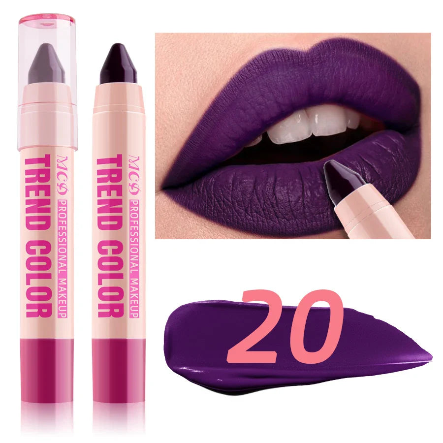 MCD 12-Color Waterproof Lip Liner Pen – Matte & Hydrating