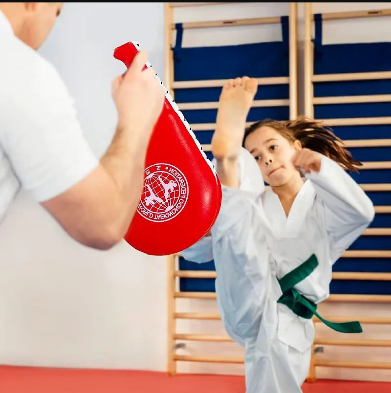 Taekwondo foot target double leaf children adult fitness boxing Sanda training chicken legs hit target hand boxing target target Peaceful Pleasures Health and Wellness