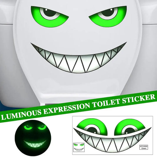 Creative Luminous Devil Eye Toilet Stickers Wall Decals For Home Bathroom Waterproof Humorous Decor Stickers Peaceful Pleasures Health and Wellness