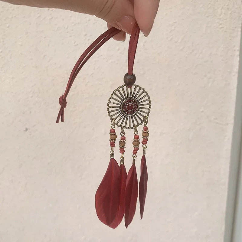 Mini Dream Catcher Handcraft Car Pendnat Feather Wind Chimes Girls Room Wall Hanging Home Decoration Keychain Birthday Gifts NEW Peaceful Pleasures Health and Wellness Type11