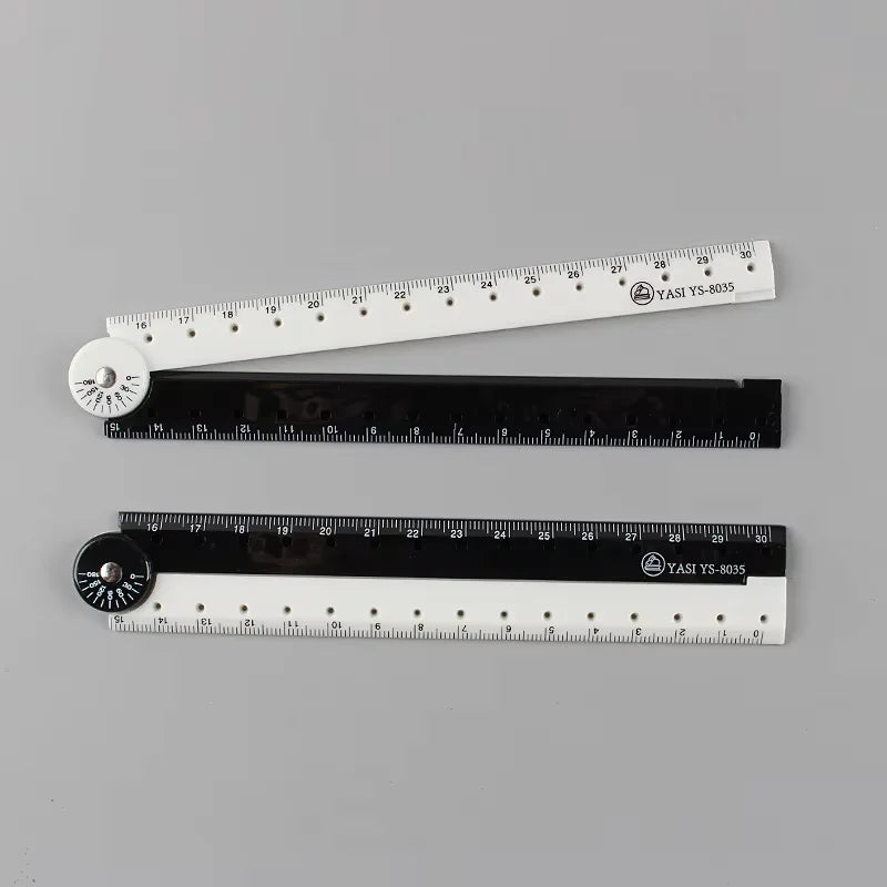 Bview Art Folding Ruler Black White Simple Graphic Student Learning