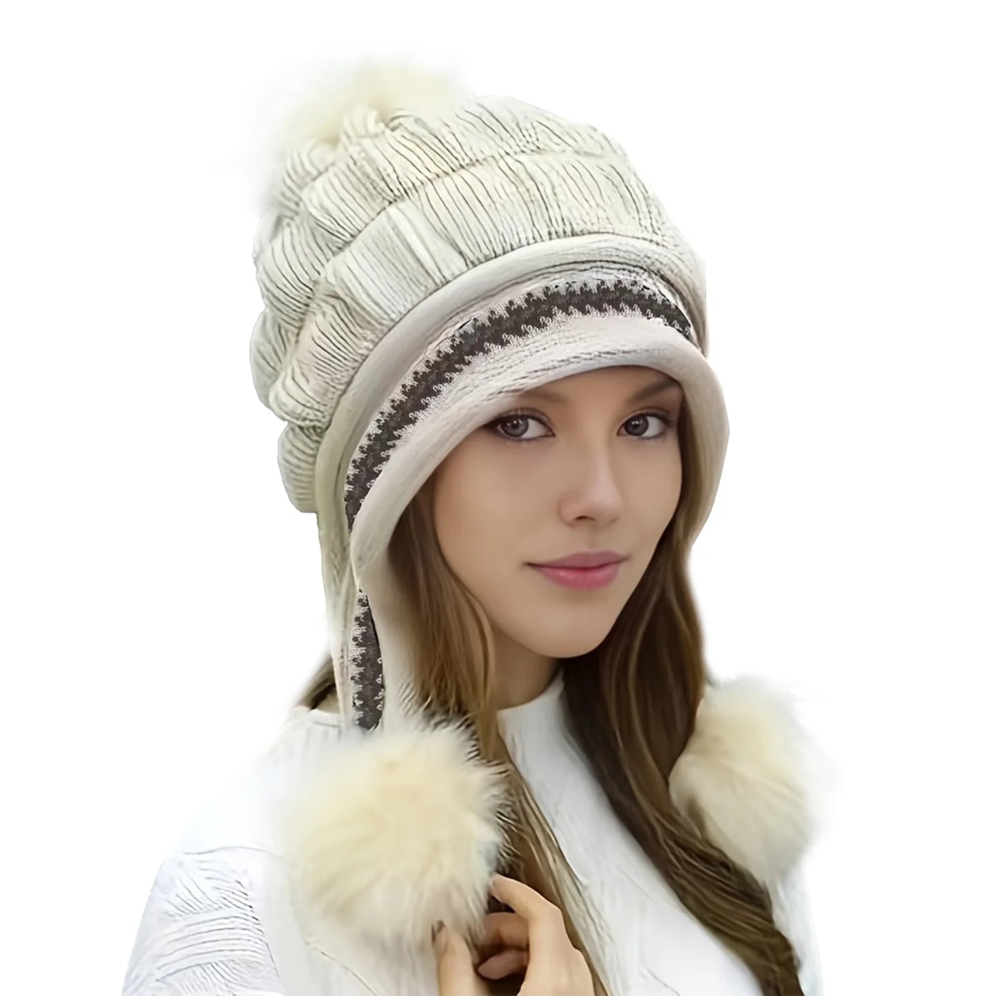 Women's Knitted Warm Hats Soft Stretch Thick Knitted Skull Cap Beanie Suitable for Cold Weather Peaceful Pleasures Health and Wellness