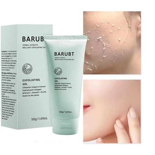 Herbal Exfoliating Gel Face Deep Cleaning Gel Gentle Skin Care Oil Control Brightening Moisturizer Repair Facial Scrub Skin Care Peaceful Pleasures Health and Wellness
