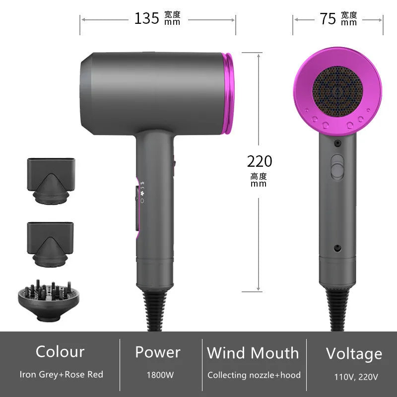 Professional Hair Dryer With High Air Volume And Quick Drying Negative Ion Hair Care EU/US/UK/AU Plug For Home Use Hair Dryer Peaceful Pleasures Health and Wellness