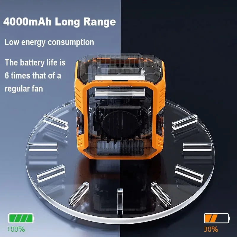 Portable USB Charging Waist-Mounted Fan Small Outdoor Hanging Neck Fan for Construction Sites Outdoor Camping Fan Peaceful Pleasures Health and Wellness