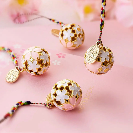 Japanese Sakura Bell Charm Keychain – Blessing Guardian Bell Charm Keychain Oasis Select