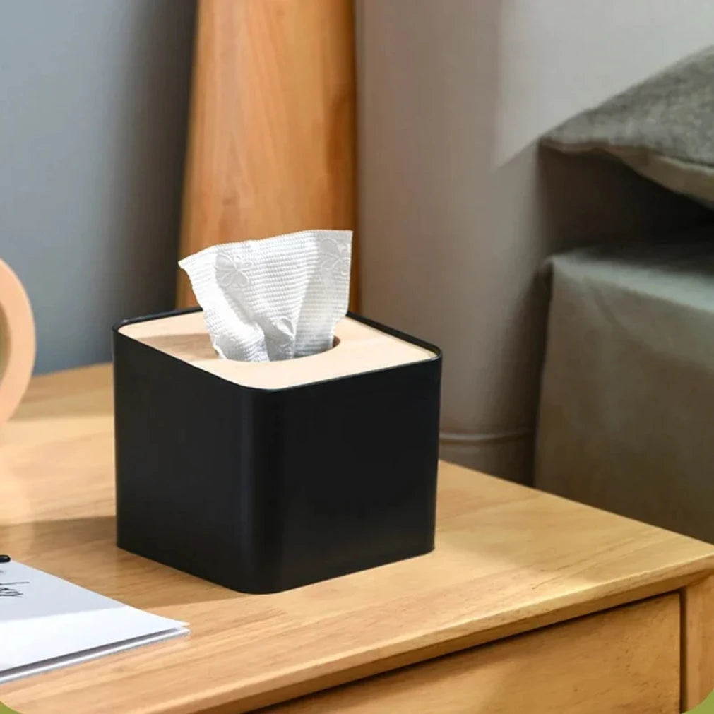 Bamboo Solid Wood Tissue Box Cover | Decorative Napkin Holder