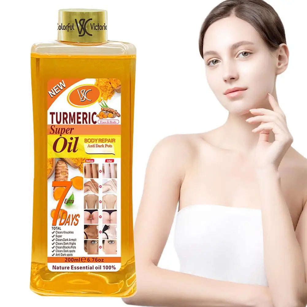 200ml Turmeric Essential Oil For Face & Body Moisturizing Hydrating Natural Rose Essential Oil Face Care Skin Care Peaceful Pleasures Health and Wellness