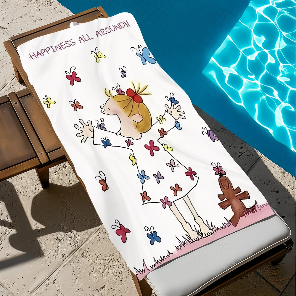 CoCo Cartoon Quick-Dry Beach Towel | Soft, Absorbent, 11 Sizes Quick-Dry Beach Towel Peaceful Pleasures Health and Wellness z7 STJ40x70CM