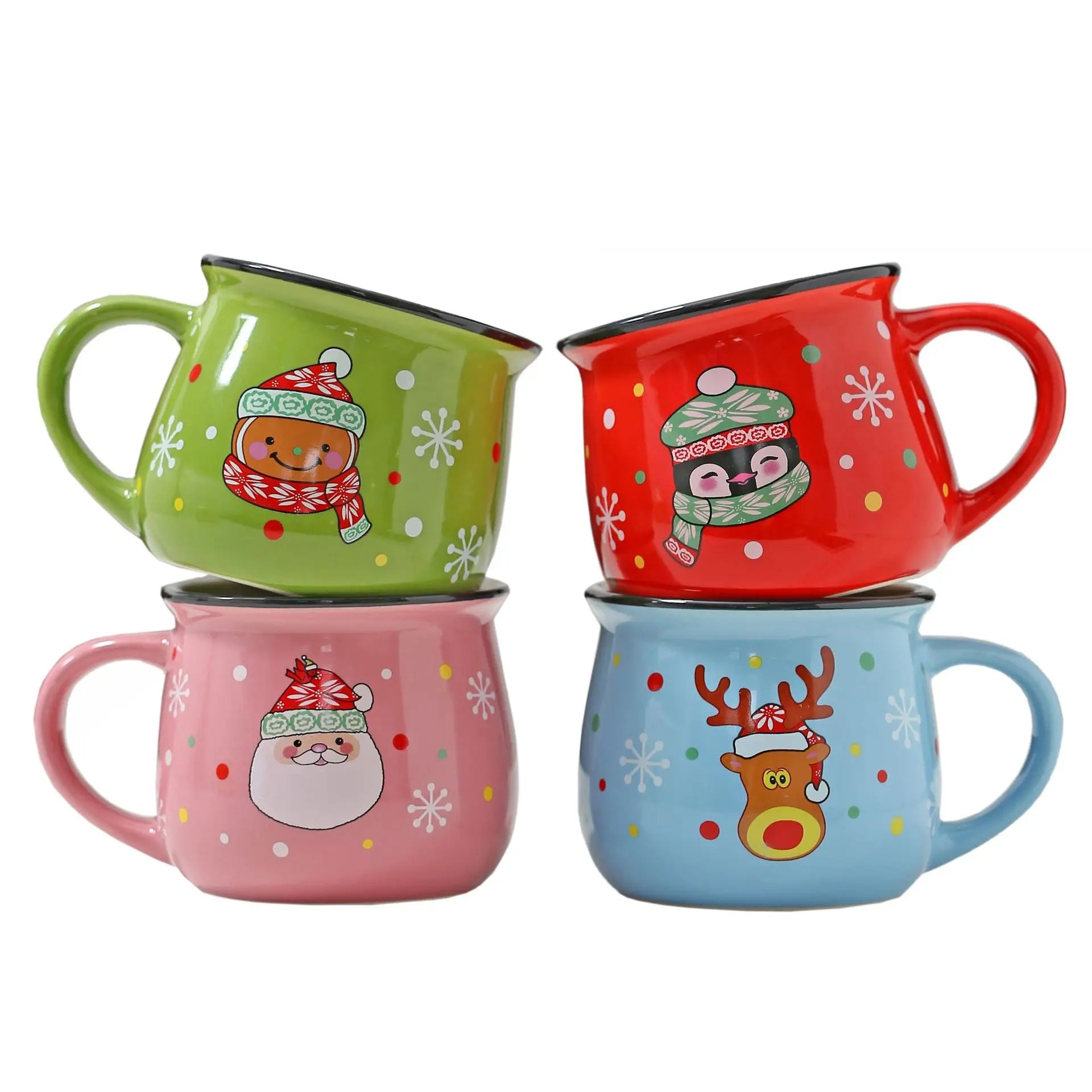Christmas Ceramic Mug Cartoon Santa Mousse Cup Coffee Cup For Home Office Baking Dessert Breakfast Milk Mug For Kids Xmas Gift Peaceful Pleasures Health and Wellness