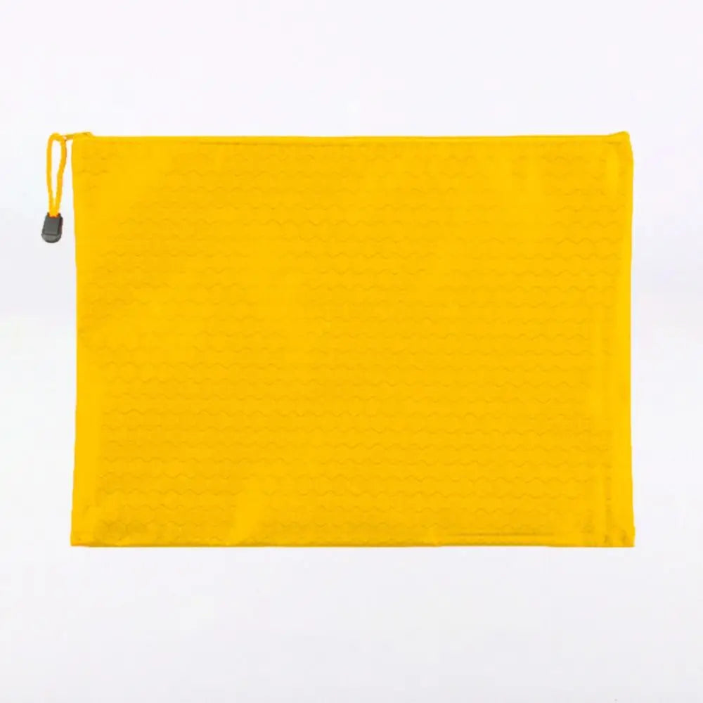 Color A4 Zipper File Bag Portable Waterproof Stationery Storage Mesh Bag Large Capacity Oxford Cloth File Folder Data Storage Peaceful Pleasures Health and Wellness yellow