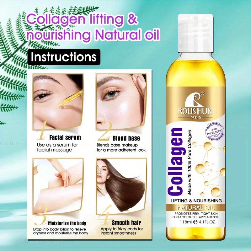 ROUSHUN 118ml Collagen Essence Oil – Face, Body & Hair