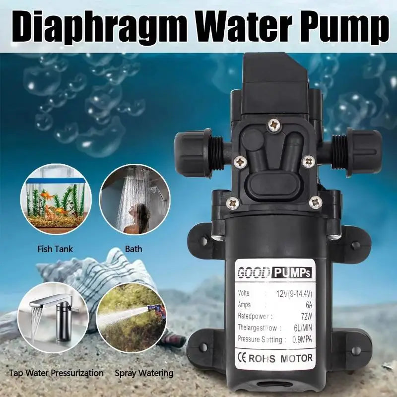 DC 12V High Pressure Diaphragm Water Pump Multifunctional Mini Booster Pump For Water Washing Machine Agricultural Irrigation Peaceful Pleasures Health and Wellness