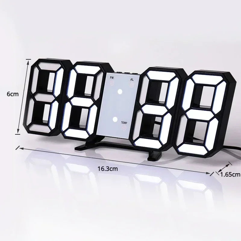 LED Digital Wall & Desk Clock – Time, Date, Temp & Alarm