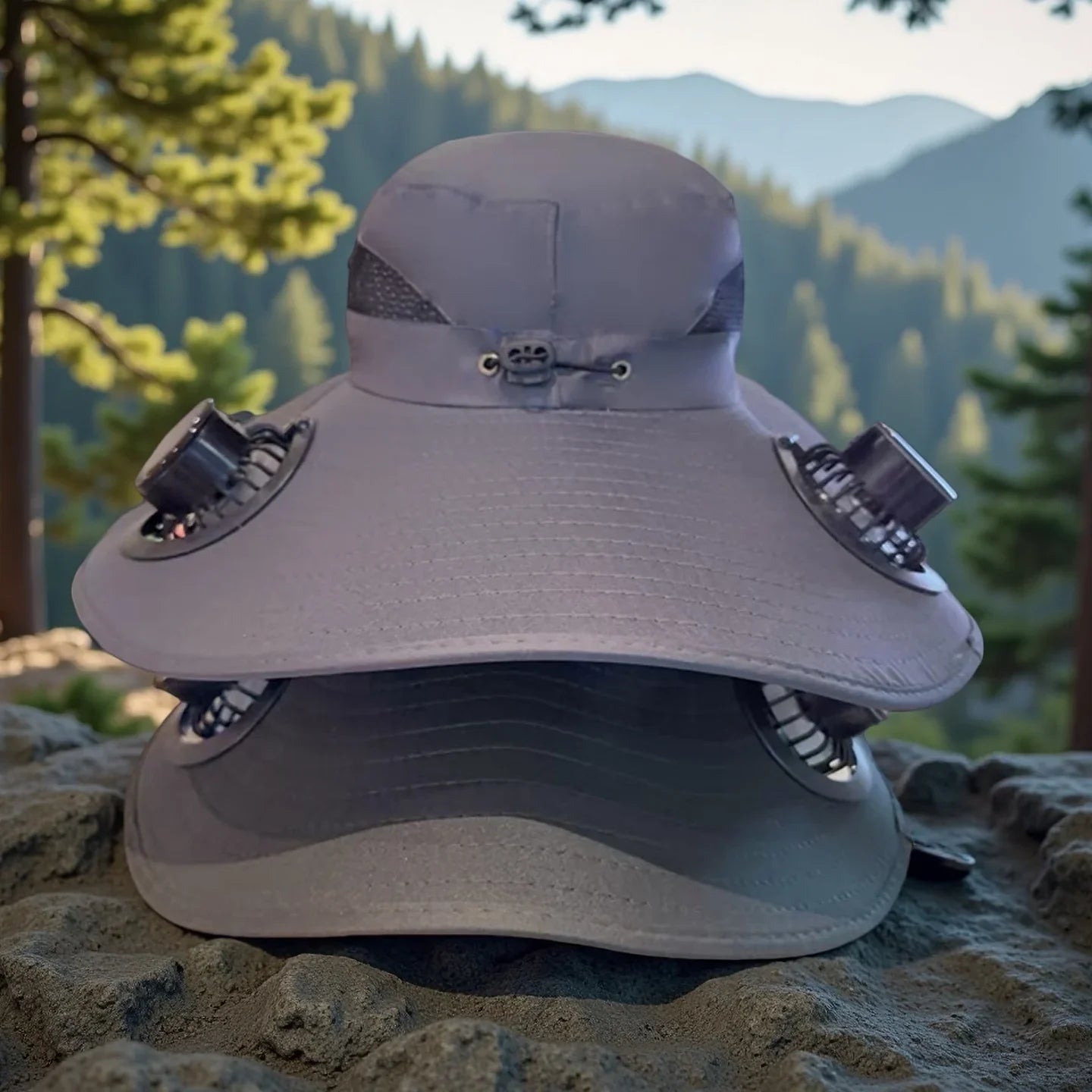 Men's Solar Fan Bucket Hat – USB Rechargeable Quick Dry