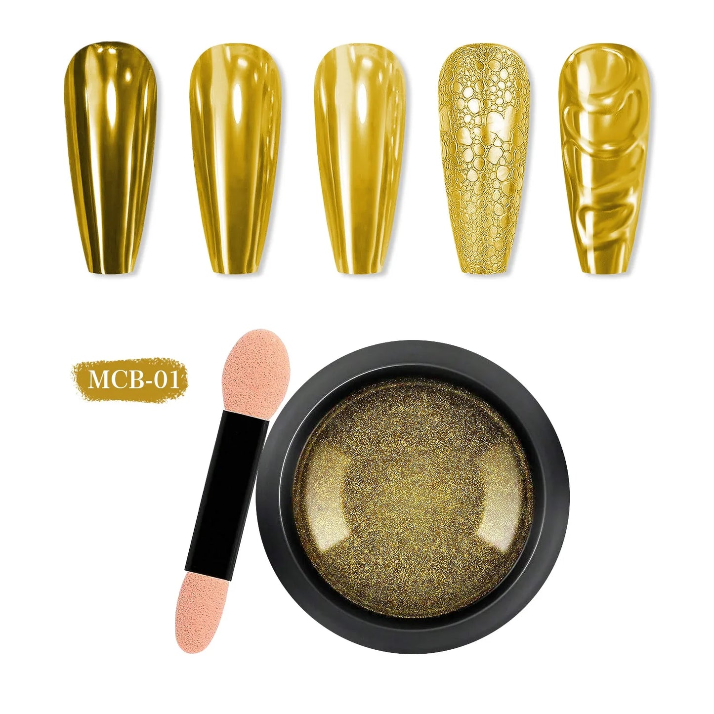 Chrome Mirror Nail Powder – Gold, Silver & Metallic Glitter