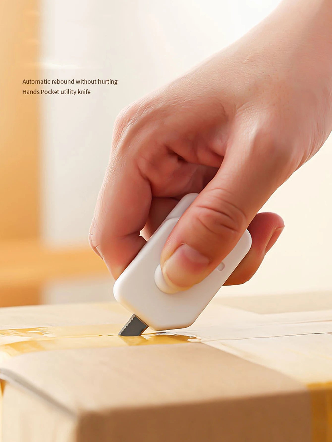 1Pc Mini Portable Automatic Rebound Unboxing Knife For Opening Letters and Boxes Peaceful Pleasures Health and Wellness