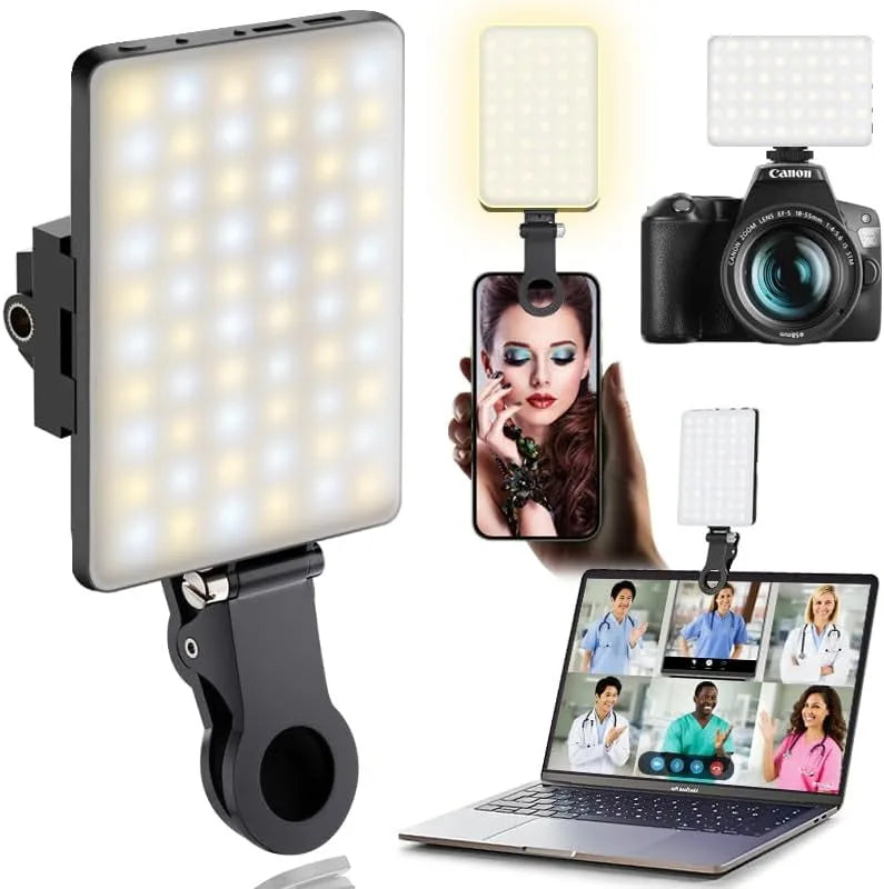 60 LED Clip-On Selfie Light | 3 Modes, Rechargeable Peaceful Pleasures Health and Wellness
