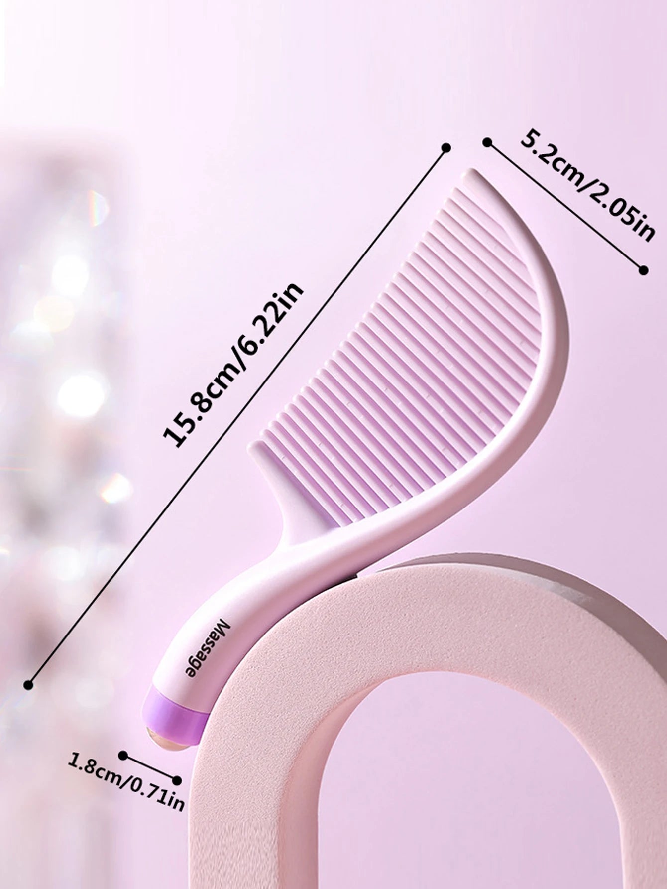 1Pcs Portable Women Contrast Color Massage Comb Bead Massage Hair Styling Comb Straightening Comb Peaceful Pleasures Health and Wellness