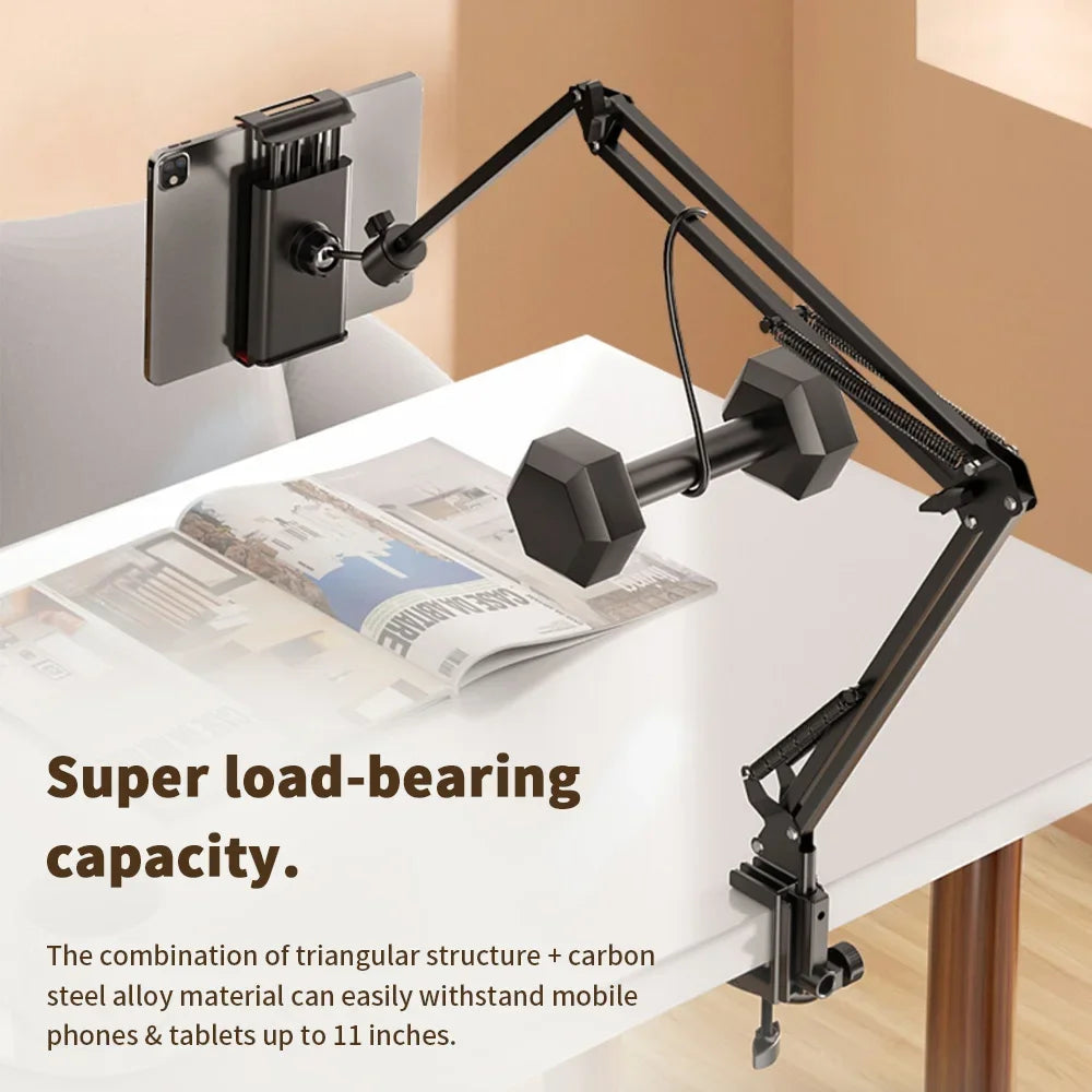 Tablet Holder for Bed with 90cm Metal Arm 360° Rotating Bed Tablet Mount Stand For iPad Stand 4.5~11 Inch Phone Tablet Bracket Peaceful Pleasures Health and Wellness