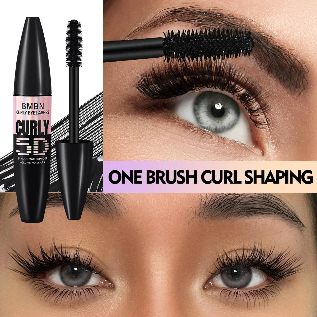 Waterproof Volumizing Black Mascara – Curl, Volume & All Day