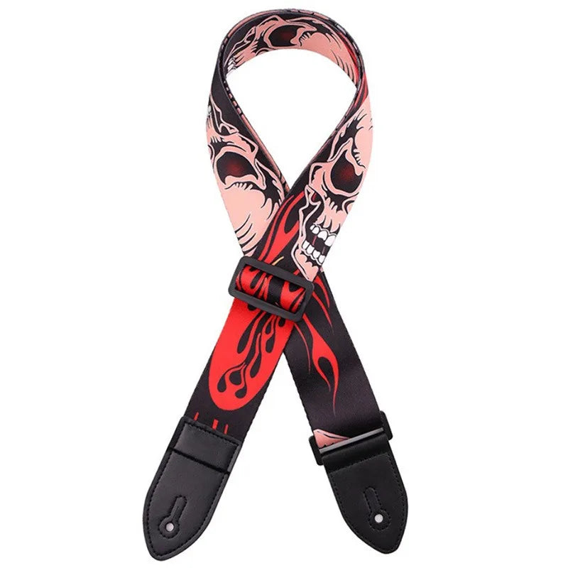Fashion Colorful Guitar Strap Printed Adjustable Belt Crossbody