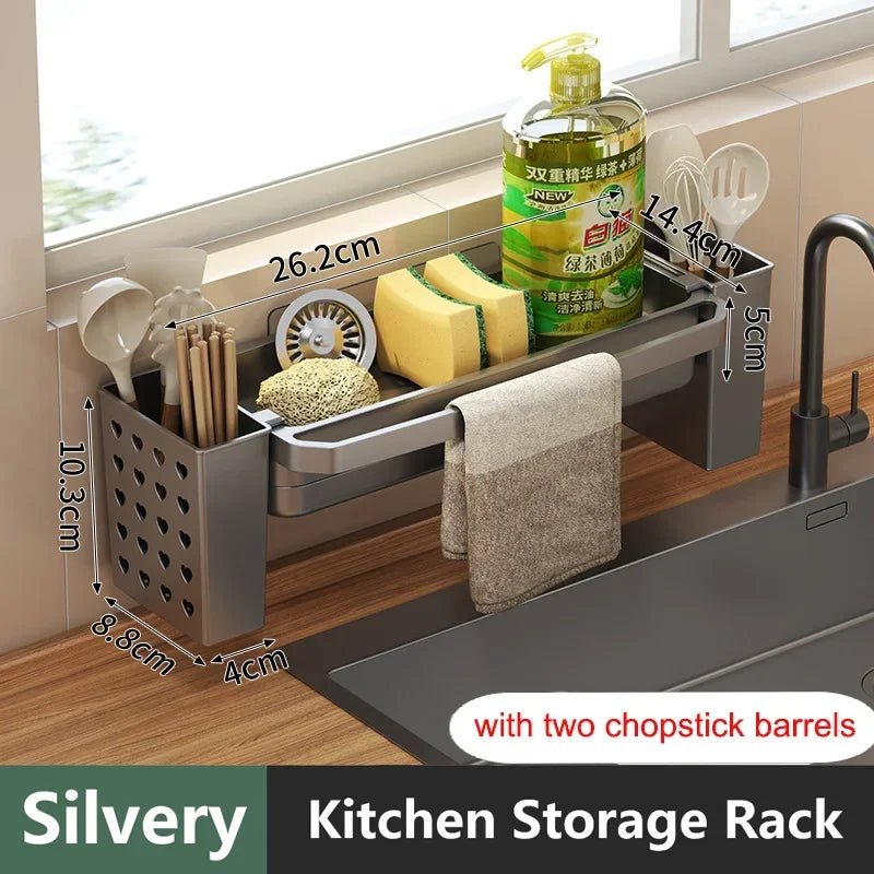 Kitchen Sink Organizer – Self-Draining Sponge & Soap Holder