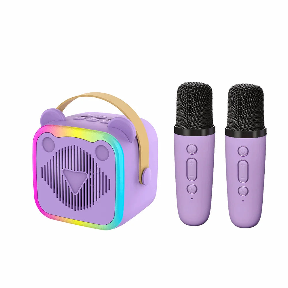 Portable Mini Karaoke Machine 3.5mm Earphone HIFI Surround Mini Bluetooth Audio USB Charging Bluetooth 5.3 Peaceful Pleasures Health and Wellness Purple