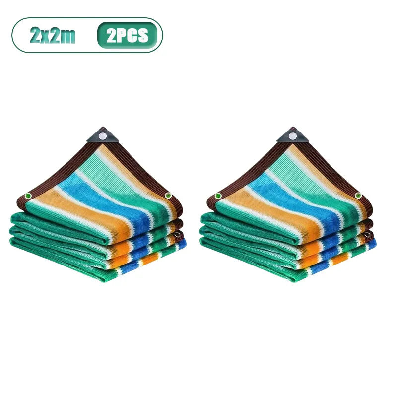 Colorful Sun Shade Net – Breathable Outdoor Shade Sail 2x2m/2x4m Sun Shade Net Peaceful Pleasures Health and Wellness 2x2m-2PCS