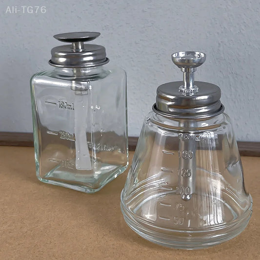 180ml Glass Pump Dispenser – Refillable Nail & Makeup Bottle Refillable Dispenser Bottle Peaceful Pleasures Health and Wellness