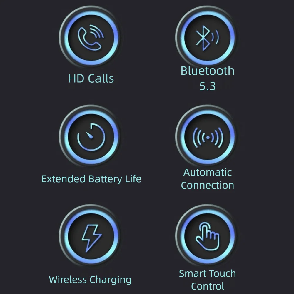 Practical Bluetooth 5.3 Bluetooth Earphones Noise Reduction Waterproof Wireless Headsets HiFi Stereo Earbuds Earphone for Home Peaceful Pleasures Health and Wellness