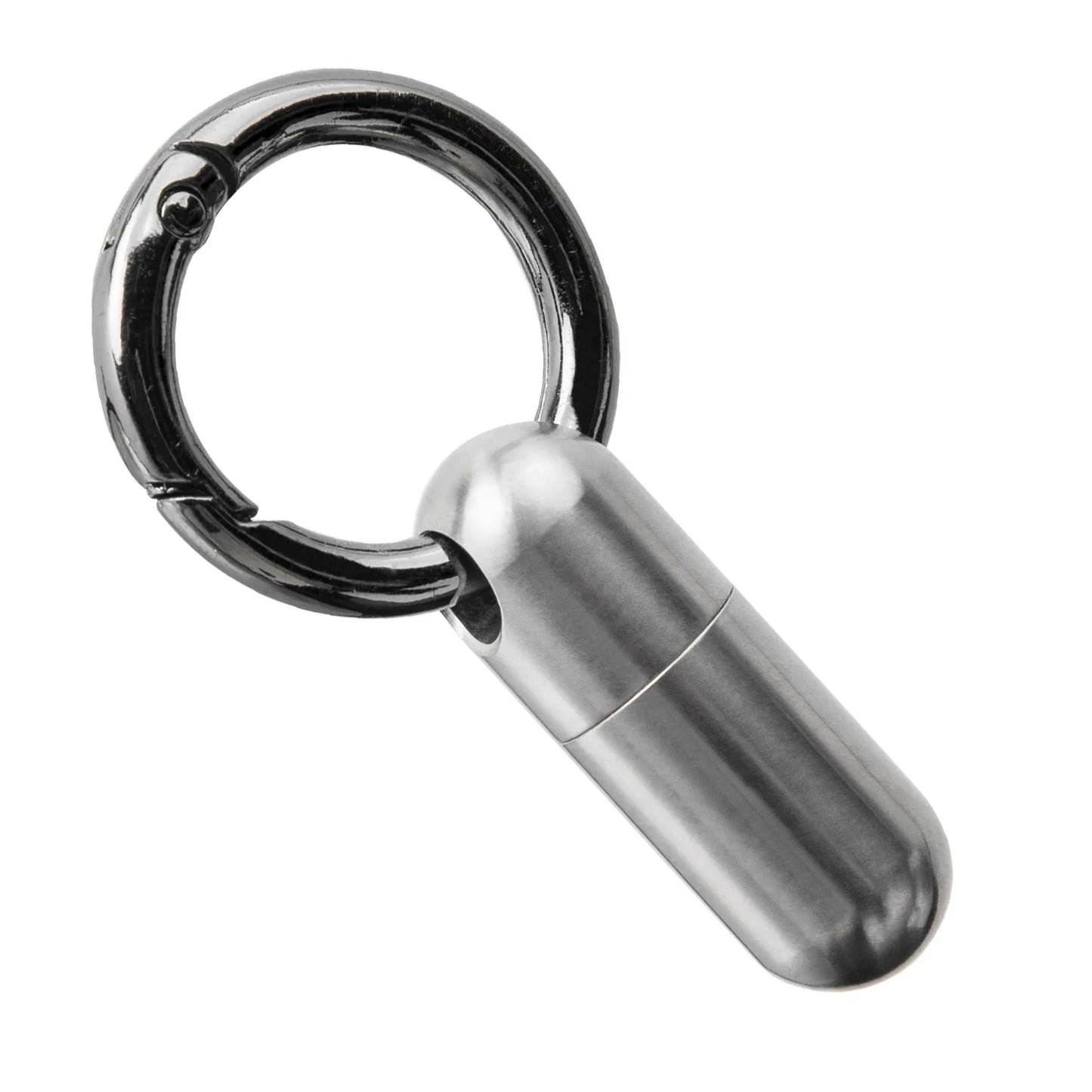 Pure Titanium Waterproof Bunker Portable Small Pill Box Sealed Waterproof Keyring Mini Carry-on First Aid Pill Bottle Three Colo Peaceful Pleasures Health and Wellness Silver